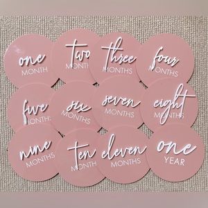 Pink Customized Milestone Birth Discs